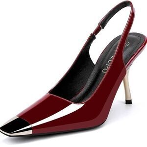 Slingback 3In Kitten Heel Comfortable Closed Toe Pumps Dress Shoes for Women